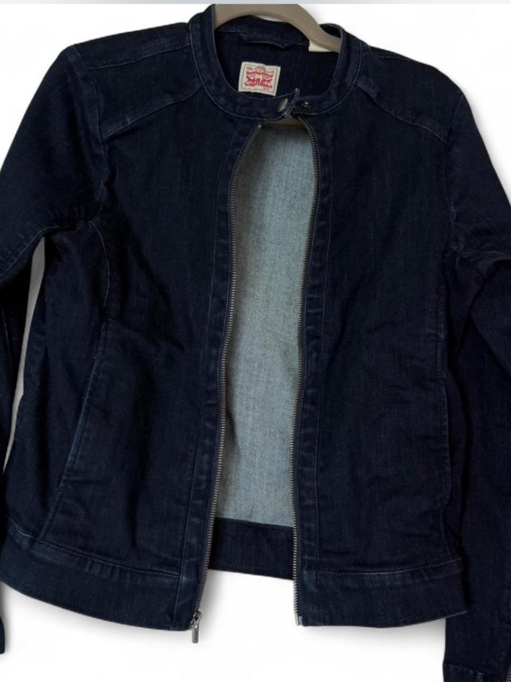 Levi's Dark Blue Denim Jacket with Silver Zip
